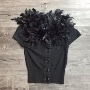 Nanette Lepore Feather Cardigan Sweater